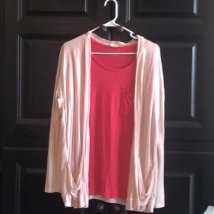 Calvin Klein Pink Shirt & Cardigan